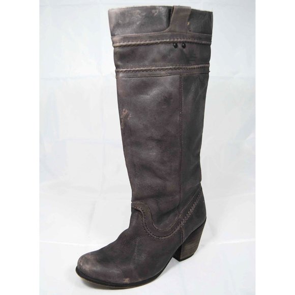 Bronx Knee High Leather Cowboy Boots Size 38 Euro - Picture 5 of 6